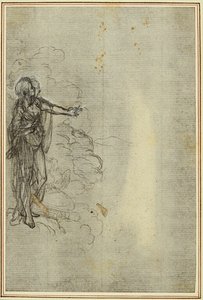 Estudio para "La Pharsale" de Lucain, Canto I, Figura femenina de pie de Hubert Francois Gravelot