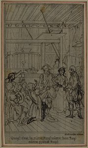 Estudio para viñeta-frontispicio de "La Partie de Chasse de Henri IV" de Colle, acto III