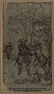Estudio para viñeta-frontispicio de "La Partie de Chasse de Henri IV", acto II, de Colle