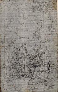 Estudio para la viñeta de la "Vie du Venerable don Juan de Palafox" del abate Dinouart, p. 391. de Hubert Francois Gravelot