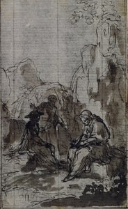 Estudio para la viñeta de la "Vie du Venerable don Juan de Palafox" del abate Dinouart, p. 391. de Hubert Francois Gravelot