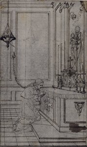 Estudio para viñeta en la "Vie du Venerable don Juan de Palafox" del abate Dinouart, p. 256. de Hubert Francois Gravelot