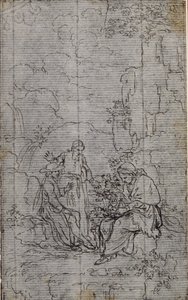 Estudio para la viñeta de la "Vie du Venerable don Juan de Palafox" del abate Dinouart, p. 391. de Hubert Francois Gravelot