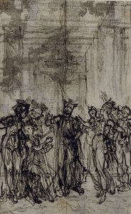 Estudio para viñeta de los "Contes Moraux" de Jean François Marmontel de Hubert Francois Gravelot