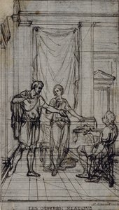 Estudio para viñeta de los "Contes Moraux" de Jean François Marmontel de Hubert Francois Gravelot