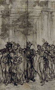 Estudio para viñeta de los "Contes Moraux" de Jean François Marmontel de Hubert Francois Gravelot