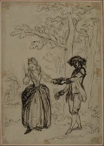 Estudio para una segunda edición, nunca publicada, de "La Partie de Chasse de Henri IV" de Colle, Acto II, Escena 3