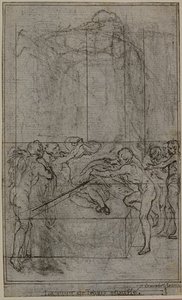 Estudio para una ilustración en Tácito "Tiberio, o Los Seis Primeros Libros de los Anales", Libro VI, Vol. 3, 1er Estudio de Hubert Francois Gravelot