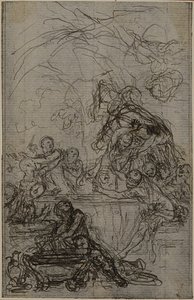Estudio para una ilustración en Tácito "Tiberio, o Los Seis Primeros Libros de los Anales", Libro IV, Vol. 2, 1er Estudio de Hubert Francois Gravelot