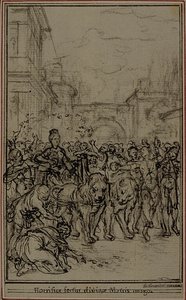 Estudio para la viñeta-portada del libro II de Lucrecio "De la Nature des Choses" (De la naturaleza de las cosas) de Hubert Francois Gravelot