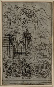Estudio para la viñeta-portada del libro III de Lucrecio "De la Nature des Choses" (De la naturaleza de las cosas) de Hubert Francois Gravelot