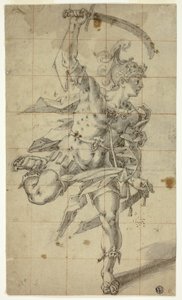 Guerrero Masculino Corriendo con Espada Desenvainada de Hubert Gerhard