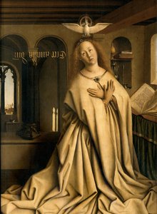 Detalle de la Virgen Anunciadora, del exterior del panel derecho del Retablo de Gante de Hubert & Jan van (1390 1441) Eyck