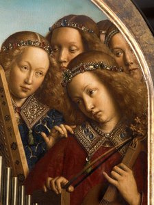Ángel músico, detalle del Retablo de Gante de Hubert & Jan van (1390 1441) Eyck