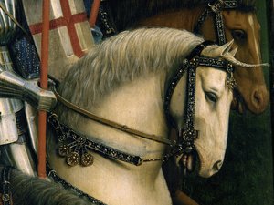 Detalle de los Caballeros de Cristo, del Retablo de Gante de Hubert & Jan van (1390 1441) Eyck