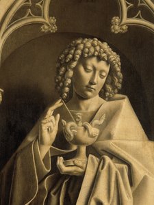 Juan Apóstol, detalle del Retablo de Gante, cerrado (óleo sobre tabla) de Hubert & Jan van (1390 1441) Eyck