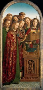 Ángeles cantores, del ala izquierda del Retablo de Gante de Hubert & Jan van (1390 1441) Eyck