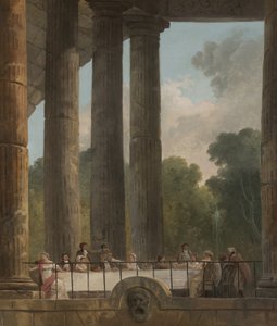 Un banquete en las ruinas de un templo