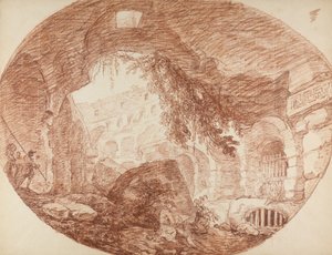 Un artista sentado en las ruinas del Coliseo, c.1759 de Hubert Robert