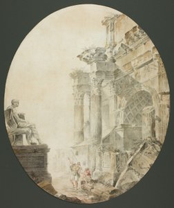 Arco de Constantino con estatua de Nerón de Hubert Robert
