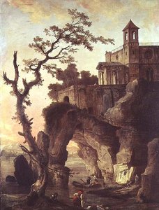 Ruinas Arquitectónicas en un Paisaje Rocoso de Hubert Robert