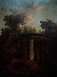 Capricho de una fuente en una columnata circular