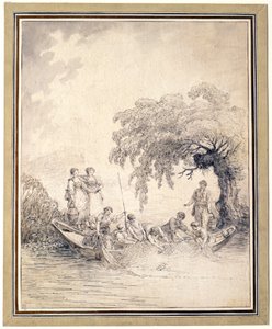 Pescadores recogiendo su red de Hubert Robert