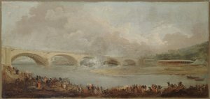 Francés: Le décintrement du pont de Neuilly, le 22 septembre 1772 de Hubert Robert