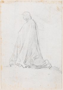Figura arrodillada con túnica con capucha de Hubert Robert