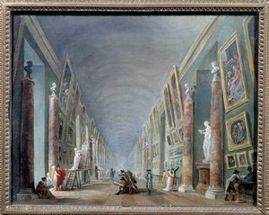La gran galería del Louvre entre 1801 y 1805. Pintura de Hubert Robert (1733-1808). Museo del Louvre, París de Hubert Robert