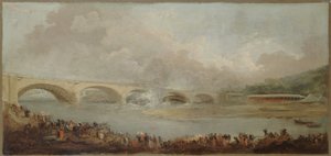 Le décintrement du pont de Neuilly, le 22 septembre 1772, entre 1772 y 1775 (óleo)
