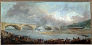 Le decintrement du pont de Neuilly le 22/09/1772 de Hubert Robert