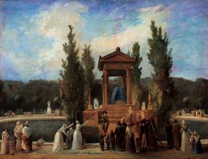 Monumento elevado en las Tullerías en honor a Jean Jacques Rousseau el 10 de octubre de Hubert Robert