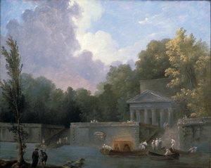 Escena del parque de Hubert Robert