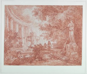 Parque con Fuente y Estatua de Hubert Robert