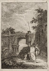 Placa Ocho de Noches en Roma, 1763-64 de Hubert Robert