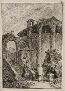 Placa Cinco de Tardes en Roma de Hubert Robert