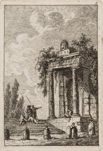 Placa Cuatro de Noches en Roma, 1763-64 de Hubert Robert