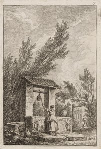 Placa Siete de Noches en Roma de Hubert Robert