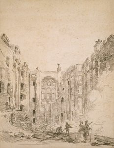 Ruinas de la Ópera tras el incendio de 1781 de Hubert Robert