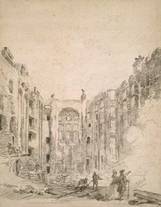 Ruinas de la Ópera después del incendio de 1781, 1781 de Hubert Robert
