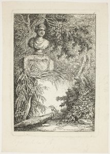 El Busto, lámina dos de Les Soirées de Rome de Hubert Robert