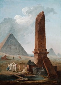 La Farandola entre Monumentos Egipcios de Hubert Robert