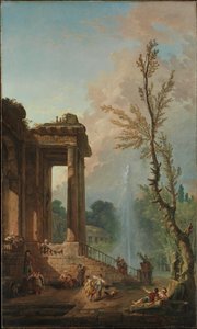El pórtico de una mansión de campo de Hubert Robert