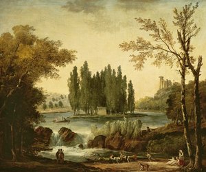 La tumba de Jean-Jacques Rousseau en Ermenonville, 1802 de Hubert Robert