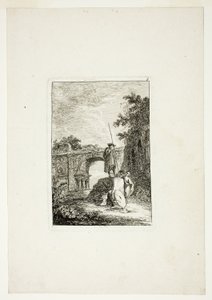 El Arco Triunfal, lámina ocho de Les Soirées de Rome de Hubert Robert