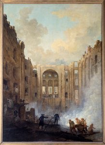 El incendio de la Ópera en el Palais Royal (París) de Hubert Robert