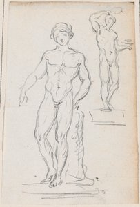 Dos estatuas de desnudos masculinos