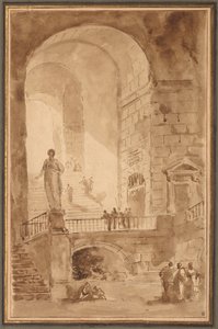 Escalera abovedada, c. 1770-1779 de Hubert Robert
