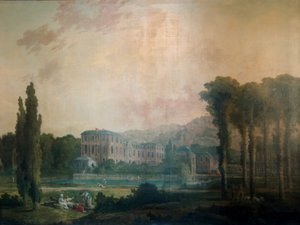 Vista del castillo de Chamarande de Hubert Robert